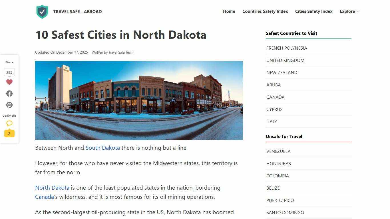 10 Safest Cities in North Dakota (2026 Updated)